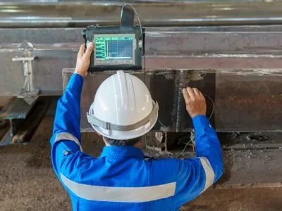 Ultrasoon onderzoek (UT) aan een onderdeel