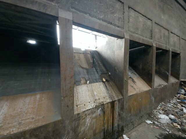 inside waste bunker dumping site